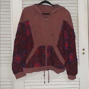 Free People jacket with lace/embroidery sleeves